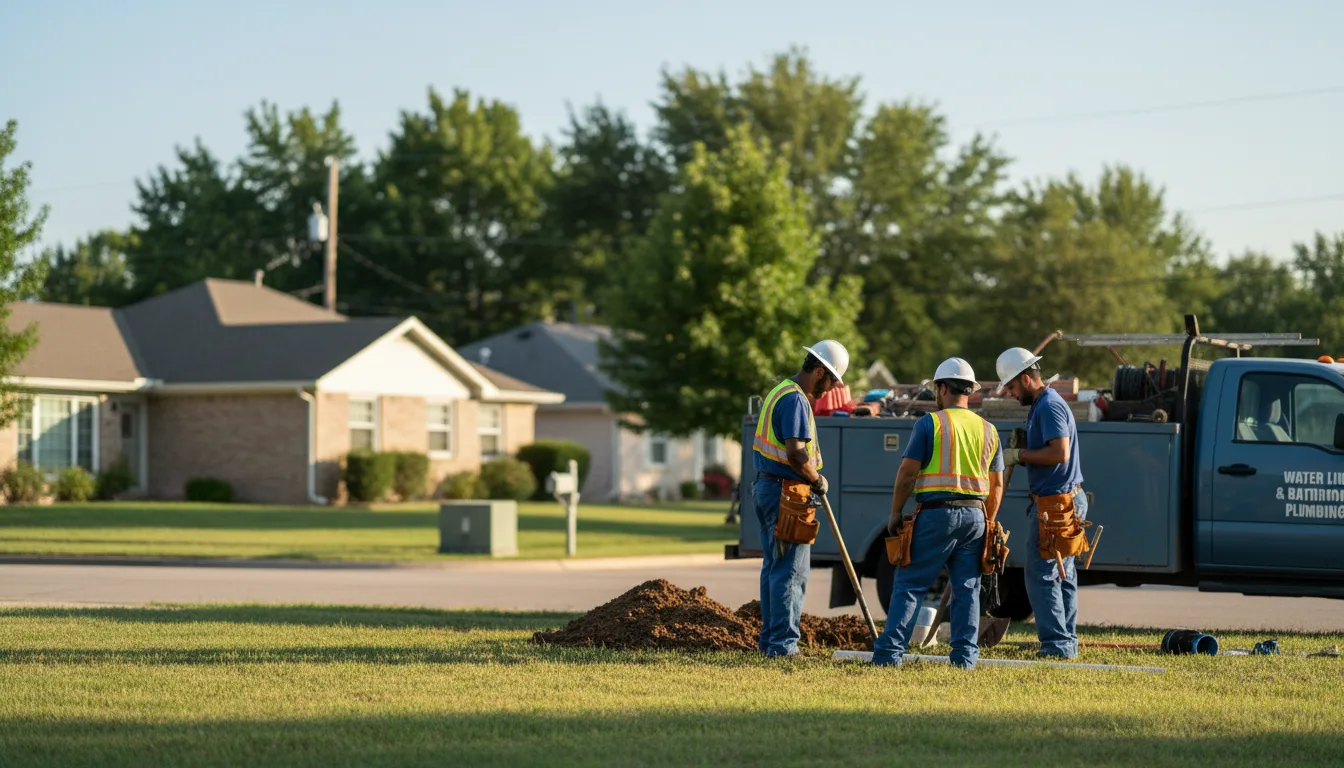 Residential water line and bathroom plumbing service in Barneveld, WI